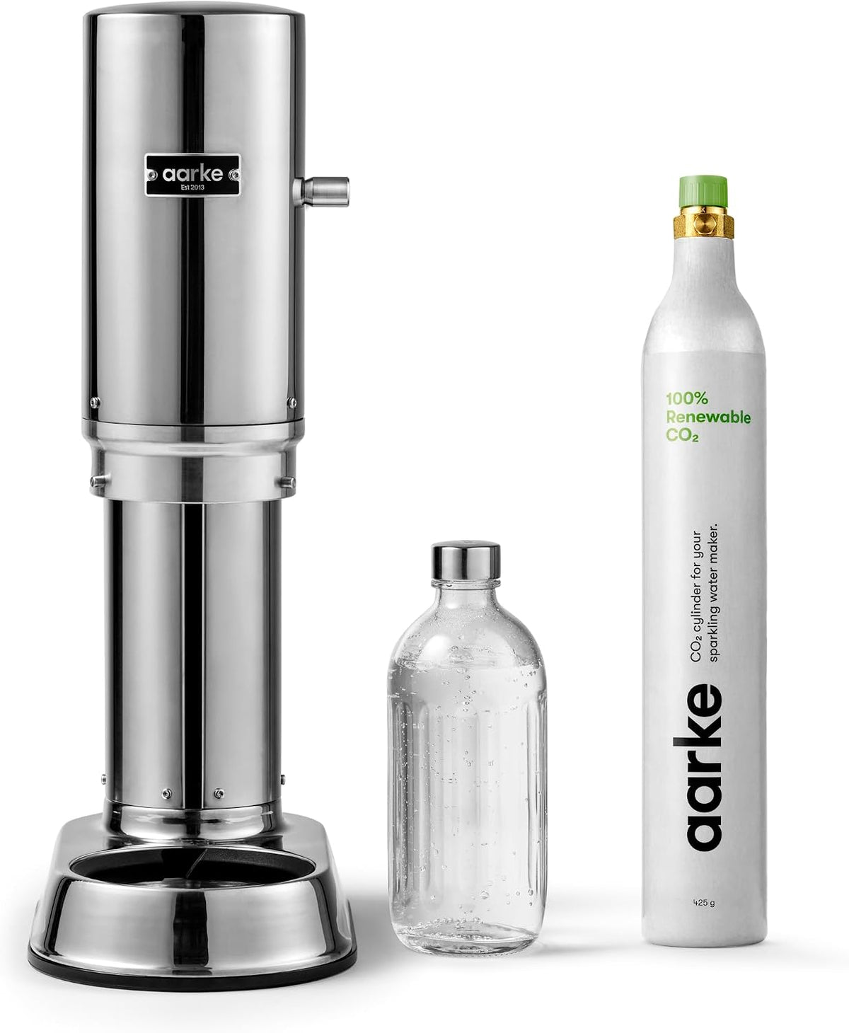 aarke, Gasatori d'acqua, CO2, 60 L, Argento, acciaio inox