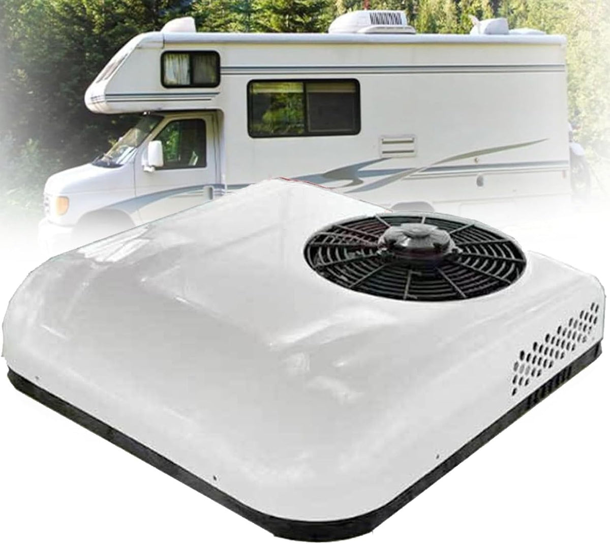 Condizionatore, 12 V, 68,5 x 68 x 14,5 cm, 450 m³/h, Bianco, telecomando