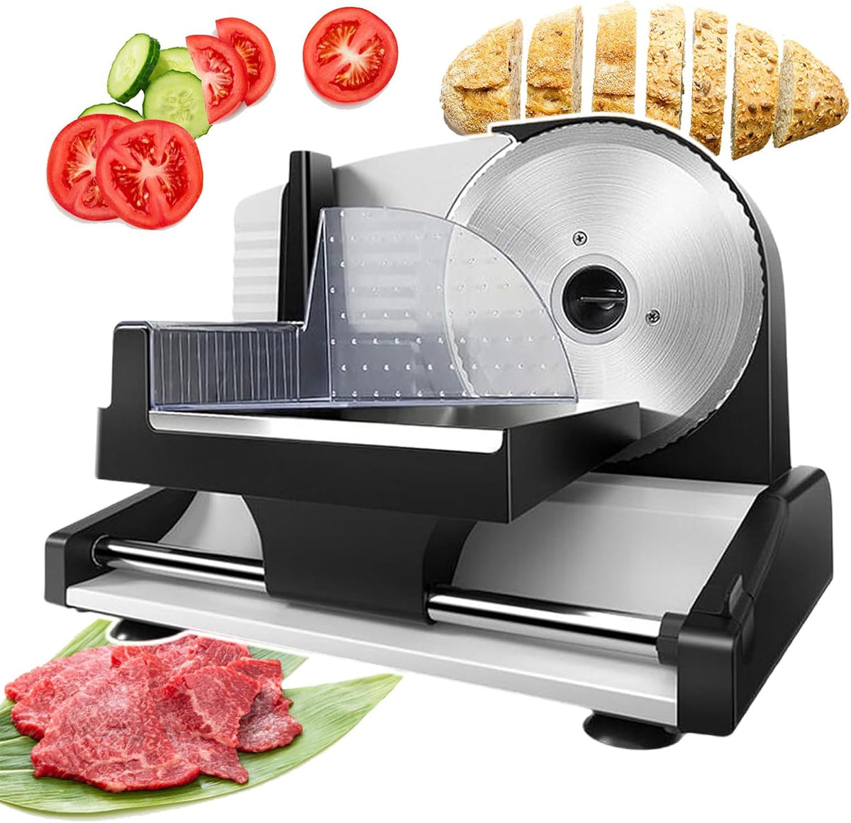 pealiritansemen, Affettatrice, 200 W, 19 Cm, 15 mm, Argento, acciaio inox