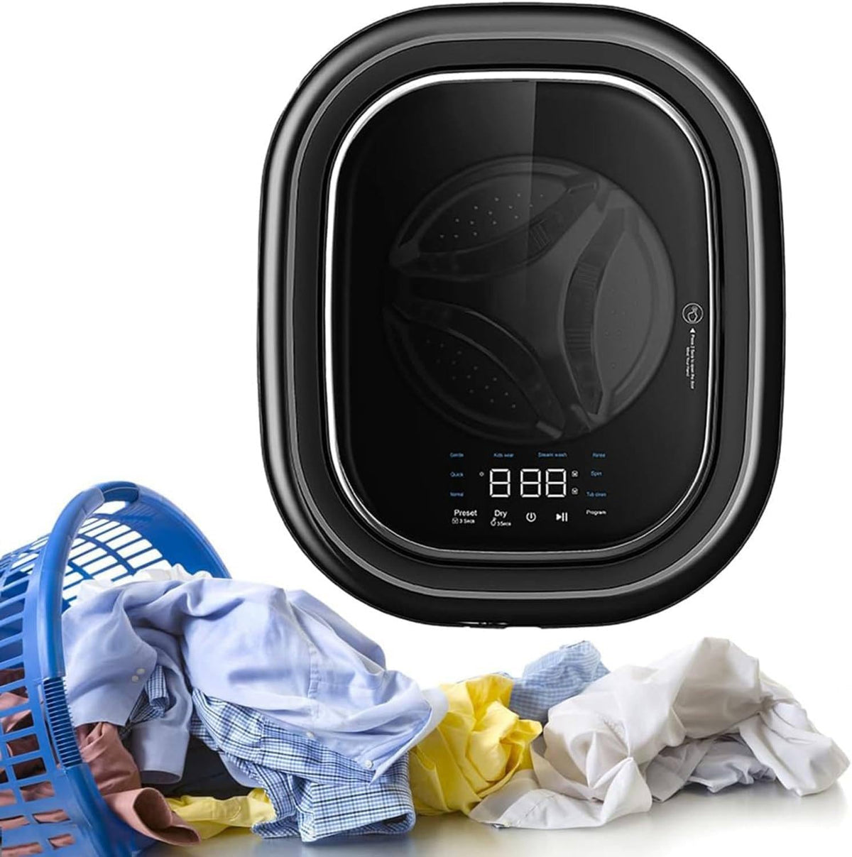 GEHPYYDS, Lavatrice, 3 kg, 55 dB, 50 W, Bianco, telecomando