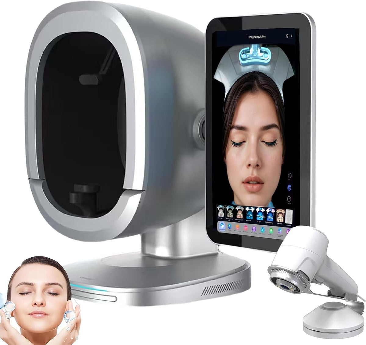 HDaspijh, Analizzatori di umidità della pelle, 15,6 pollici, 2,4 G, Nero, struttura pieghevole, Wi-Fi