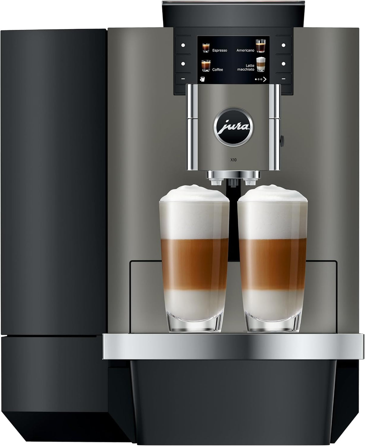 Jura, Macchina da caffè, X10, 37,3 x 47 x 46,1 cm, 150 mm, 5 l, Argento, vano contenitore, Wi-Fi