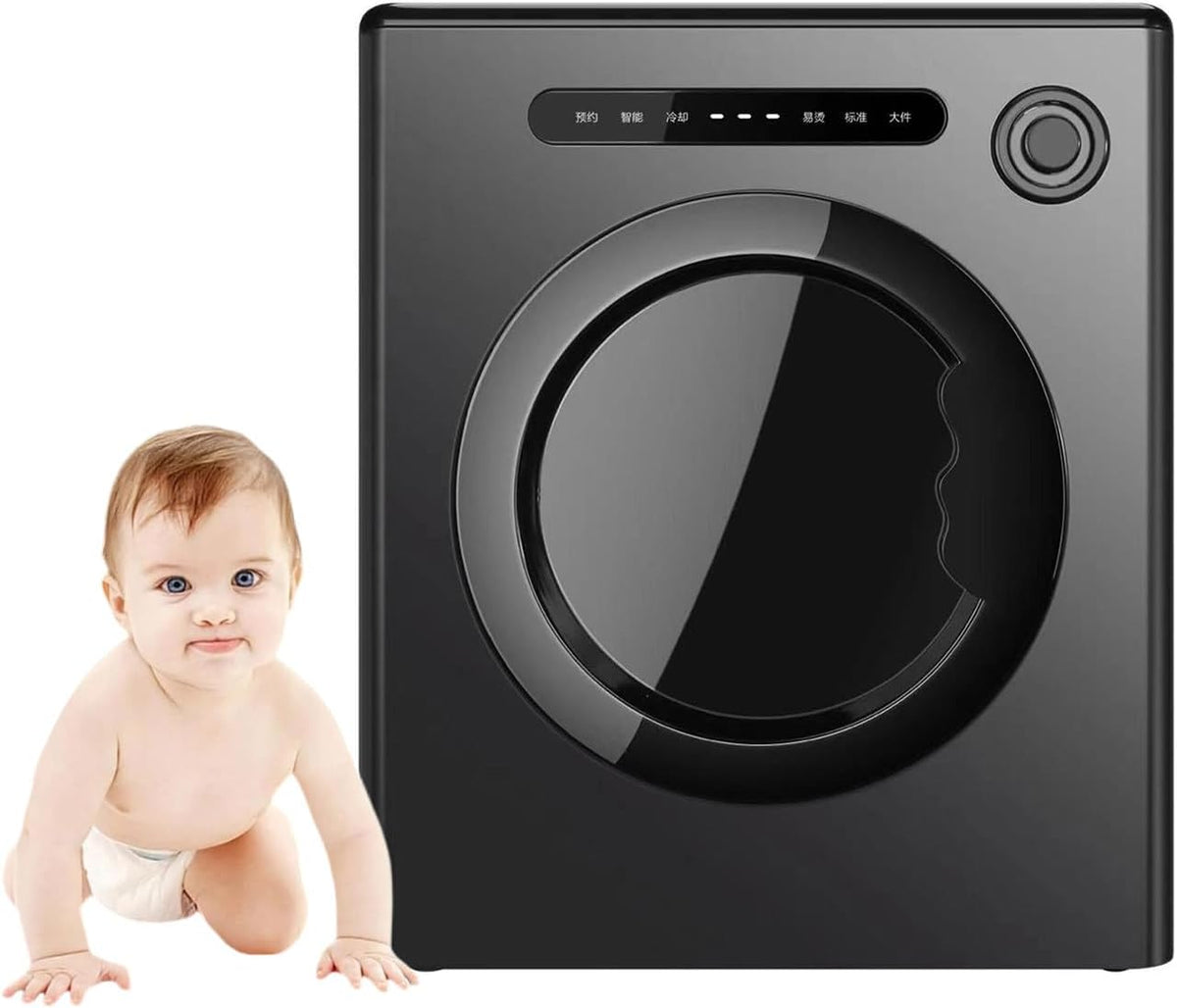 CHHMAELOVE, Asciugatrice, 4 KG, 1700 W, Argento/Nero, acciaio inox, spegnimento automatico