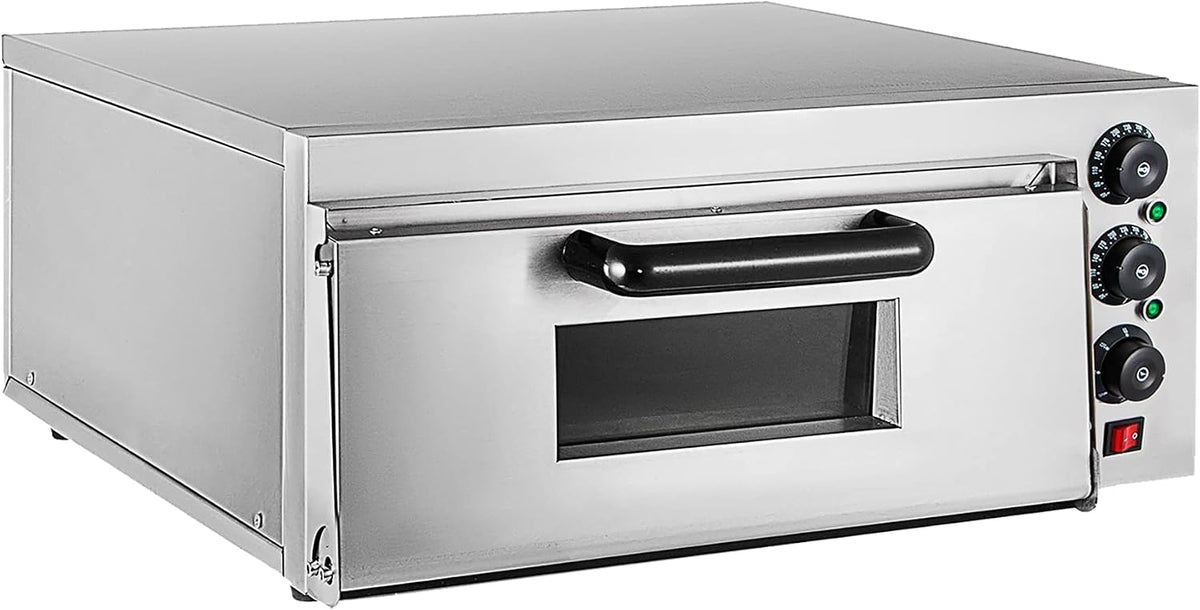 HZWJD, Forno per pizza, 46x40x27 cm, 3000 W, 15 pollici, Argento, acciaio inox, funzione grill