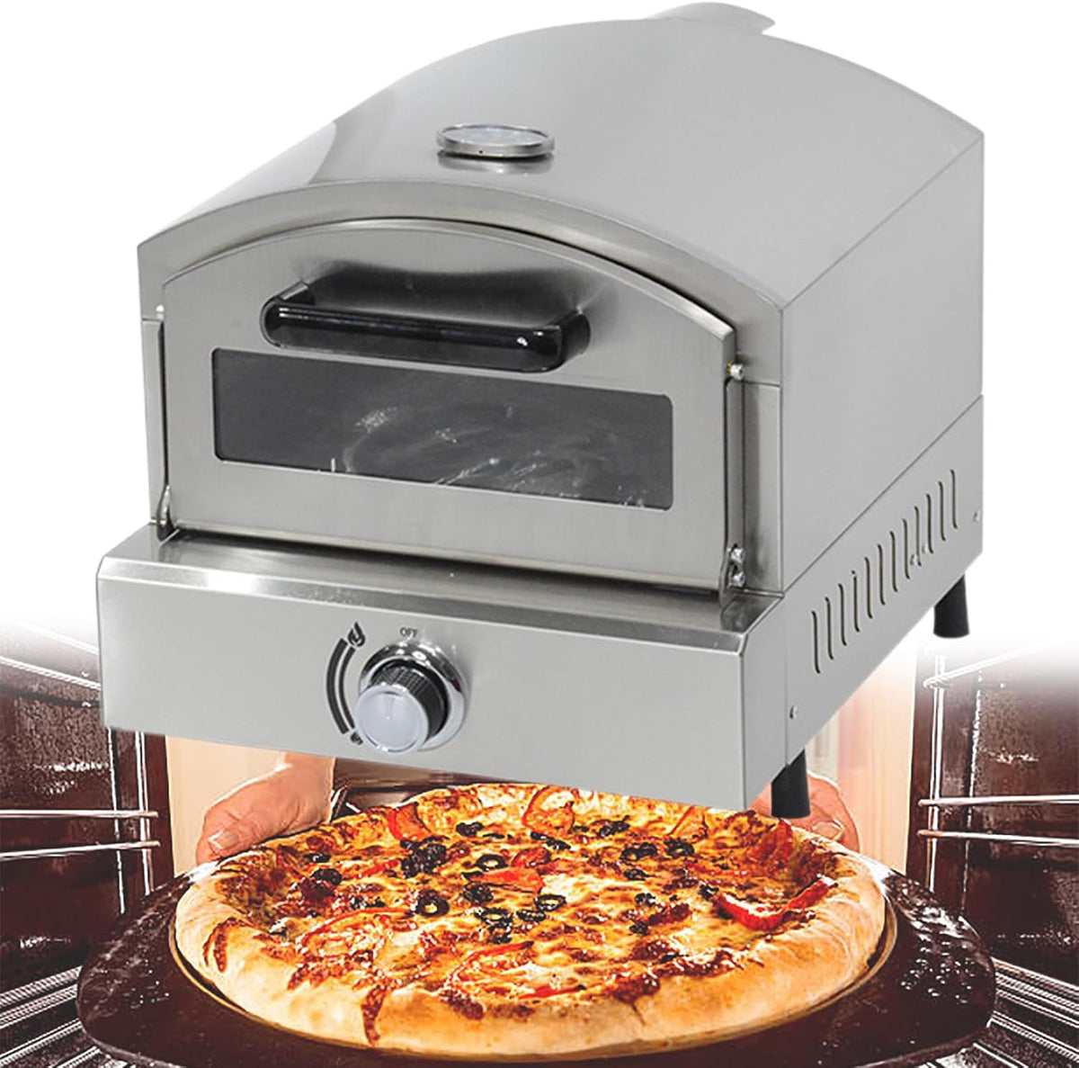 Beachtiful, Forno per pizza, 13 Pollici, 425 x 520 x 410 mm, 8 kg, Argento, acciaio inox