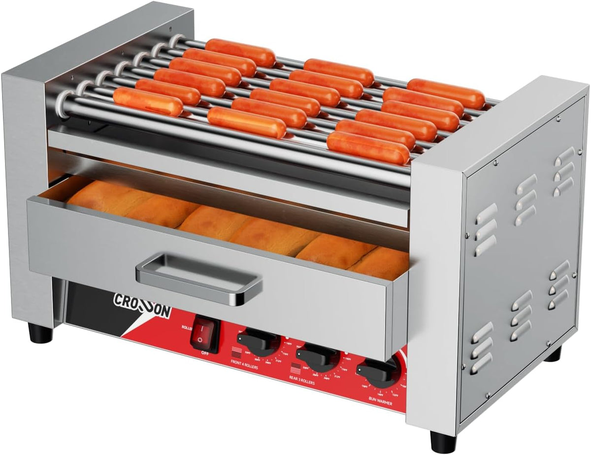 Macchine per Hot Dog, crosson, 1350 W, Argento, acciaio inox, 2 in 1