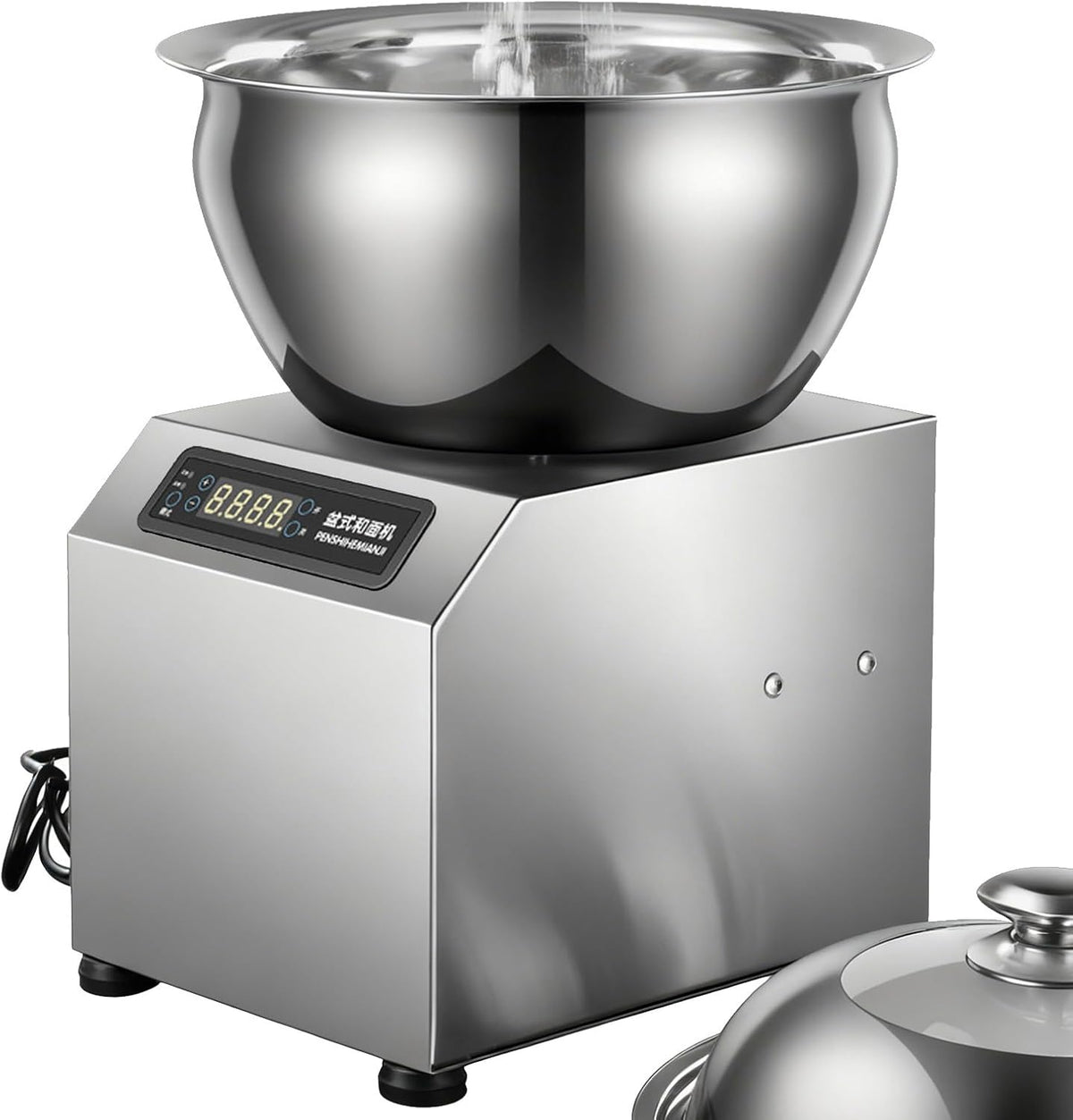 VNATWGOO, Impastatrice planetaria, 5 KG, 1800 W, Nero, acciaio inox, illuminazione LED, timer
