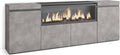 Credenza, Skraut Home, 107 cm, 32 cm, 34 w, Nero, illuminazione LED, telecomando