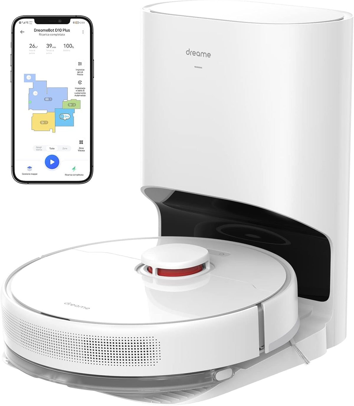 dreame, Robot aspirapolvere, D10, 2,5 l, Nero
