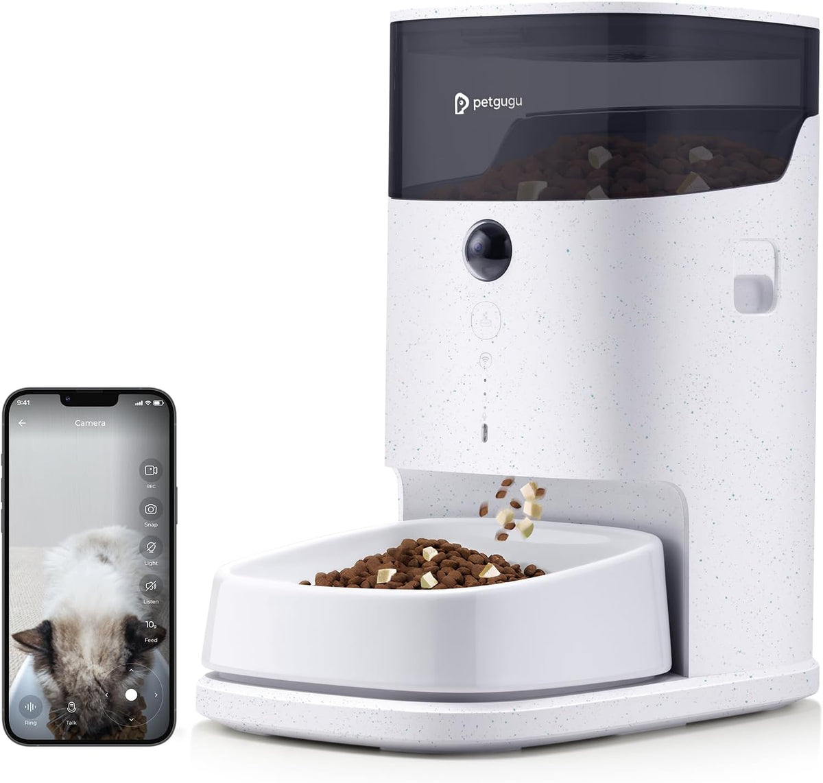 PETGUGU, Distributori automatici di cibo, PF2, Nero, timer