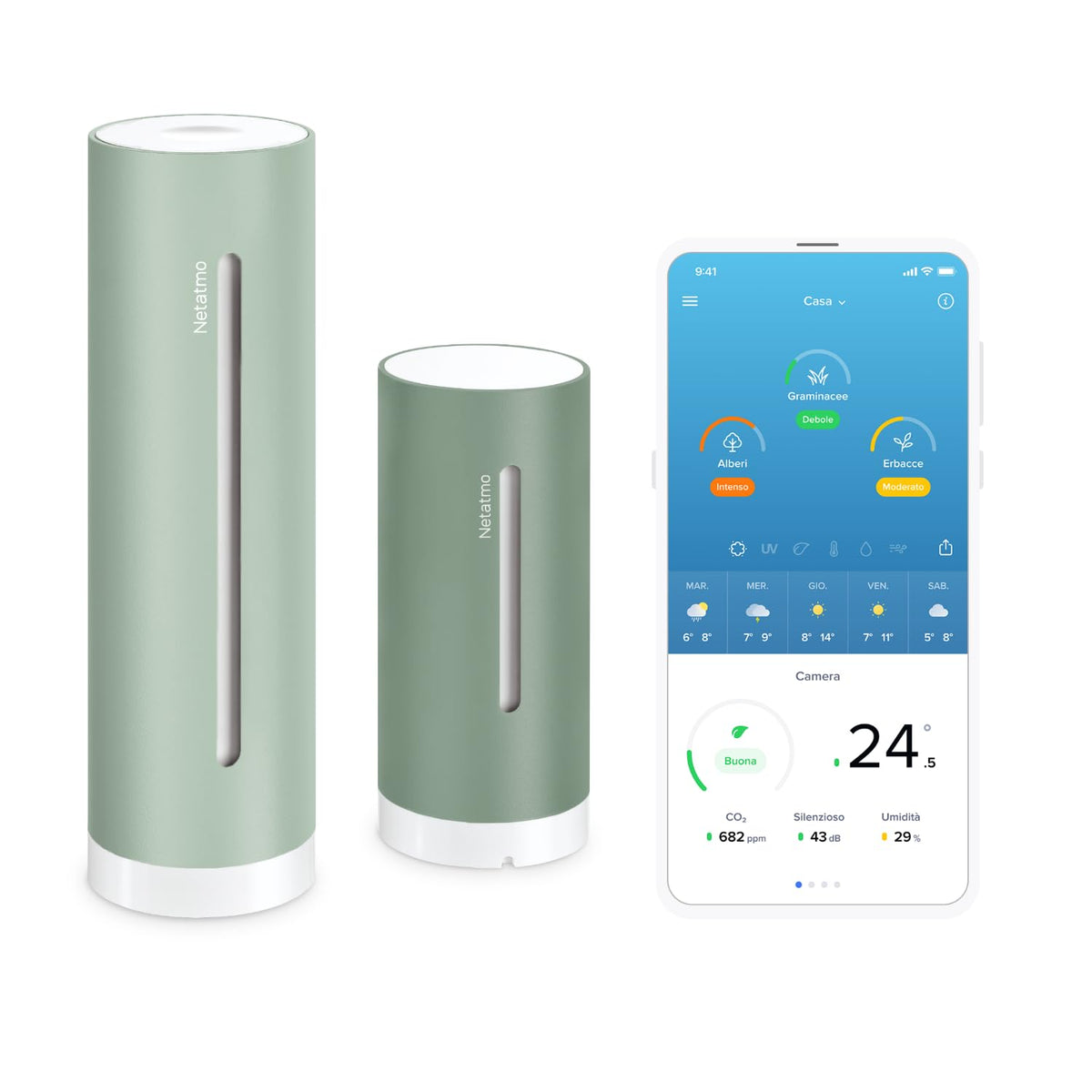 Netatmo, Qualità dell'aria e del flusso d'aria, Nero, Wi-Fi