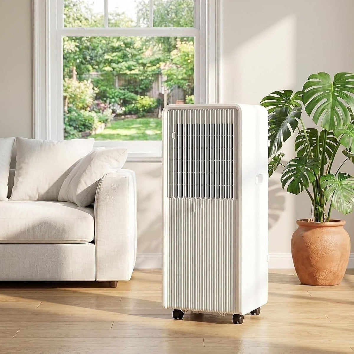 Condizionatore portatile, 14000 BTU, 20 litri, Bianco, telecomando, timer