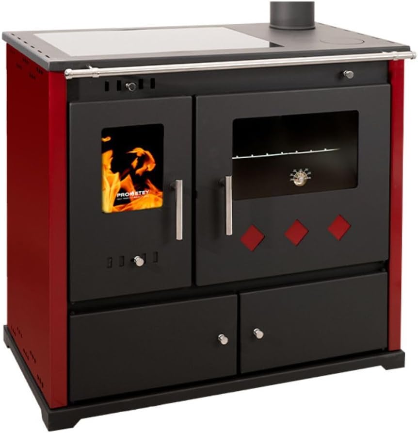 Prometey, Forni caminetto, 9,5 kW, Nero, autopulizia