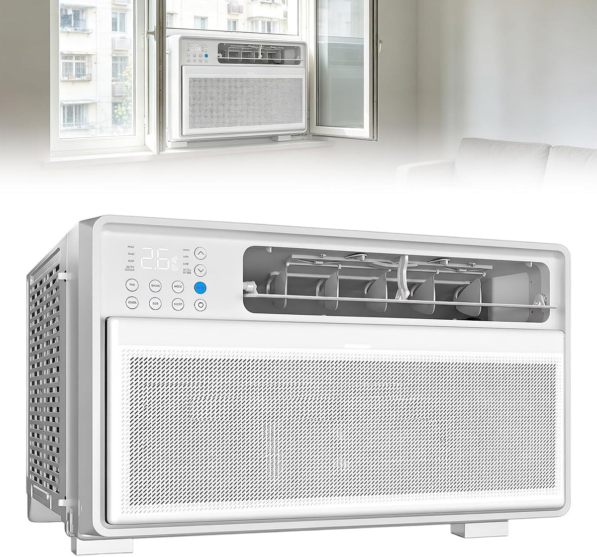 Wangyingxu, Condizionatore, 9000 BTU, 19 m, Bianco, telecomando, motore inverter
