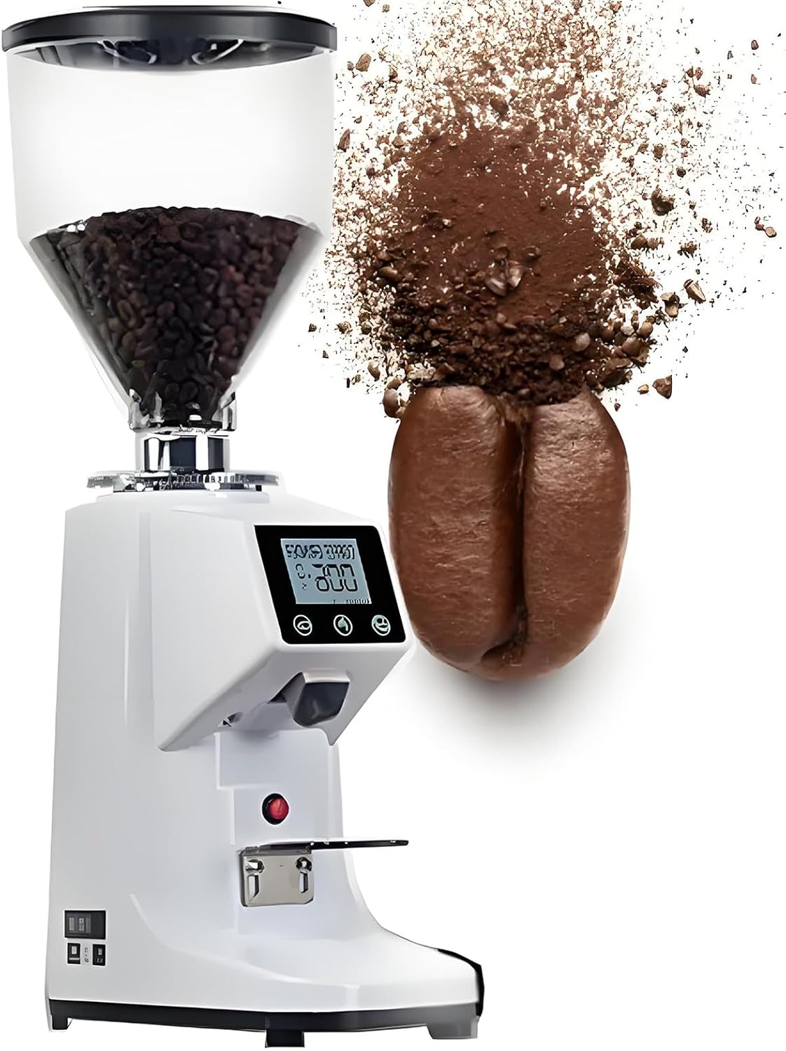 vnmudzeo, Macchine da caffè tazza singola, 1500 Ml, 46x23x13 cm, 60 mm, Bianco, acciaio inox, vano contenitore