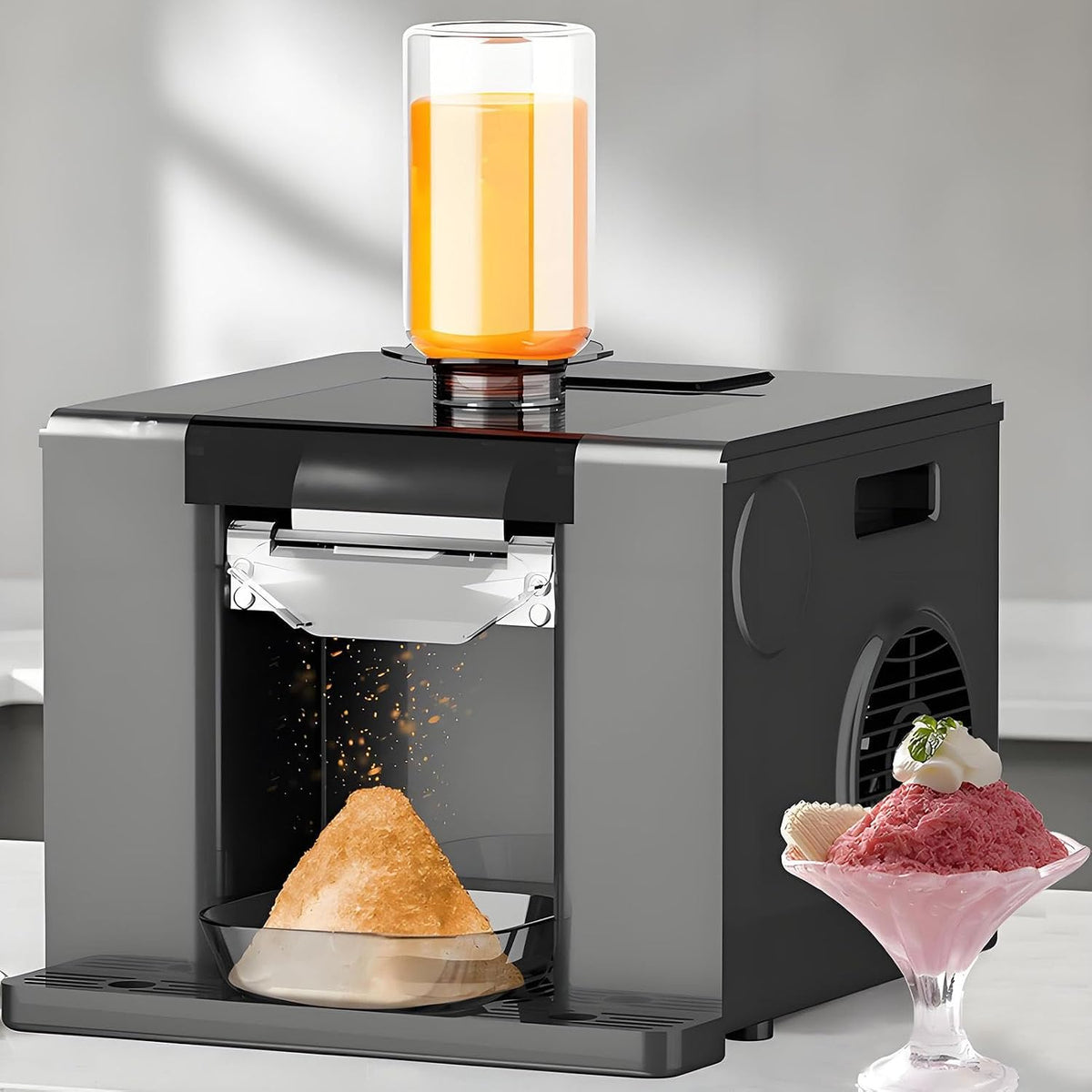 SHENGSHIYU, Macchina per cubetti di ghiaccio, 750 ml, 100 mm, Grigio, acciaio inox, struttura modulare, autopulizia