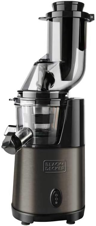 BLACK+DECKER, Centrifughe ed estrattori di succo, BXJE200E, 200 w, 70 rpm, 80 mm, Nero/Argento, acciaio inox