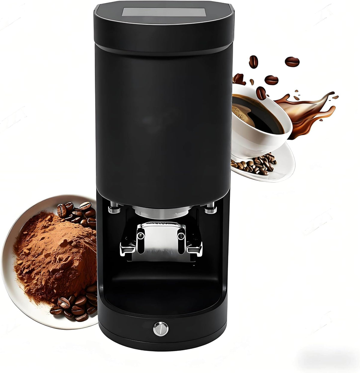HuanSebesity, Macinacaffè manuali, 58 mm, 30 kg, 12 V, Nero, acciaio inox