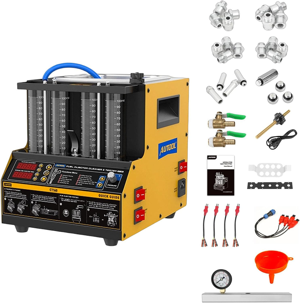 AUTOOL, Attrezzi per sistema carburante, CT160, 220 V, 8 kg, 2000 ml, Nero