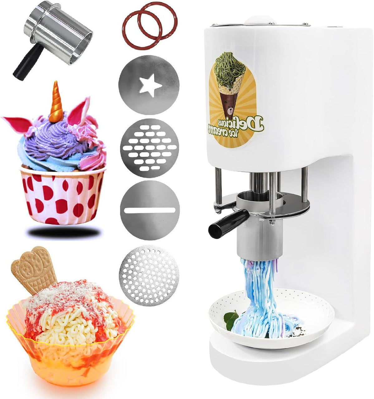 XEEAOFE, Gelatiera, 28-30L, 30 L, 80 w, 9 kg, Bianco, acciaio inox