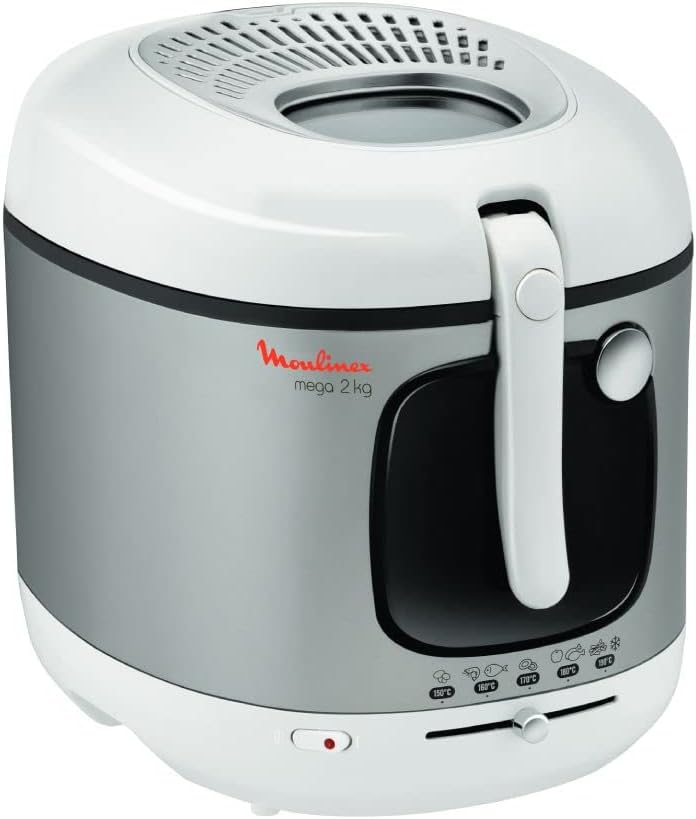 Moulinex, Friggitrici, AM480070, 3 litri, 2 kg, Bianco/Argento, timer