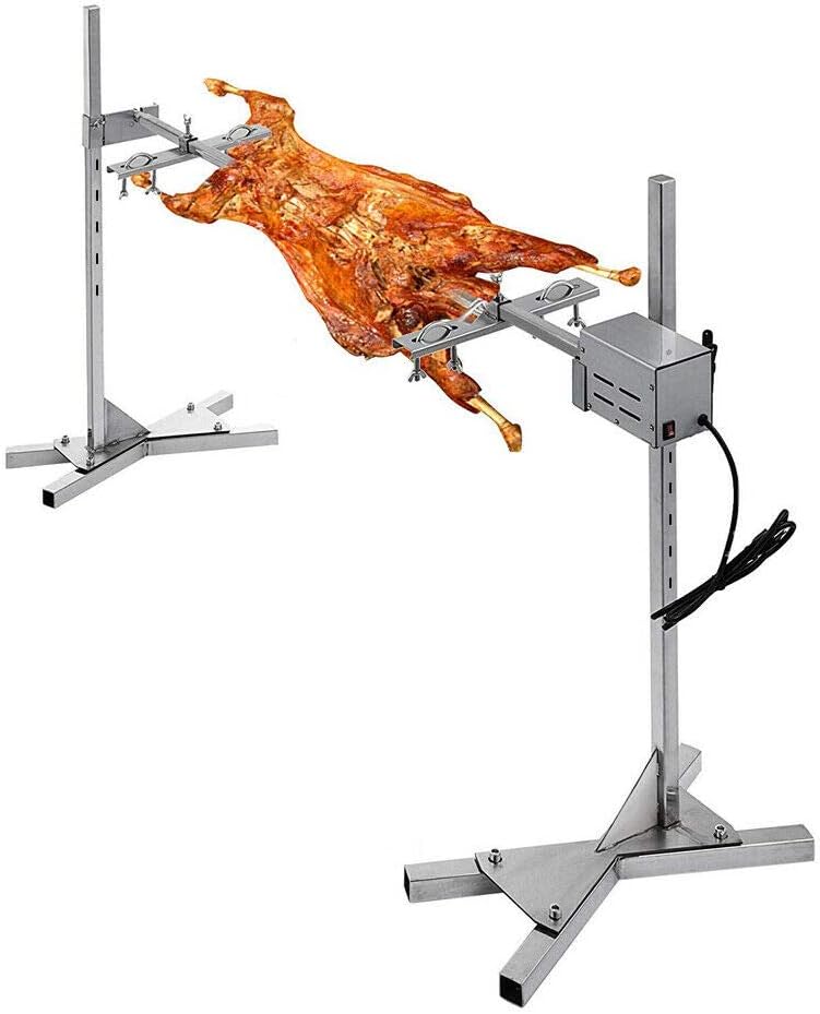 YUEWO, Girarrosto, 70 kg, 134 cm, 15 W, Argento, acciaio inox