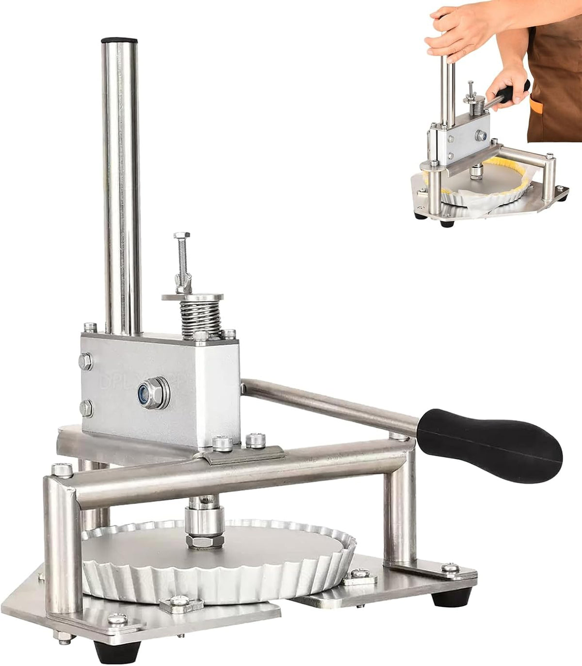 Presse per impasto, 28 x 23 x 35 cm, 8,5 kg, Nero, acciaio inox