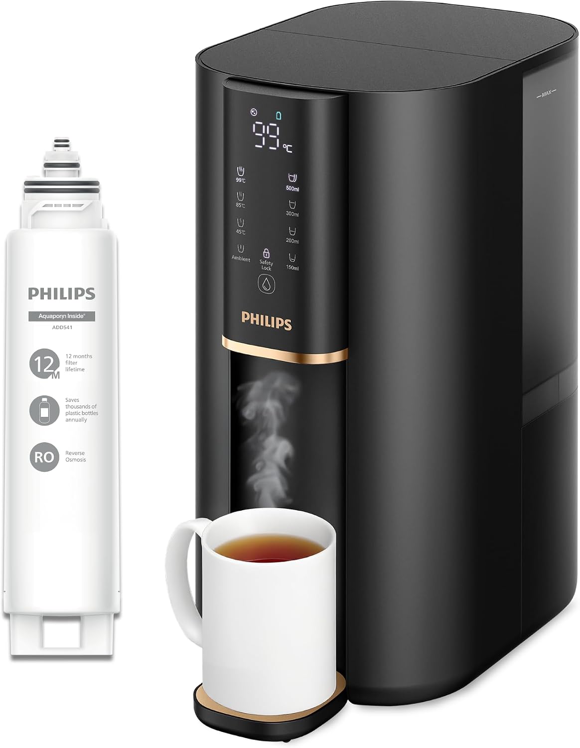 PHILIPS, Erogatori d'acqua calda, 2000 L, 45°C, Nero, 5 in 1