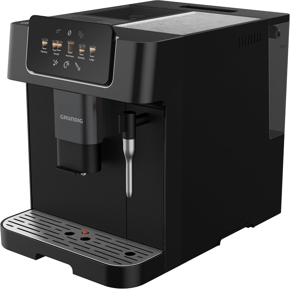 grundig, Macchina da caffè, 19 bar, 2 l, Argento, acciaio inox