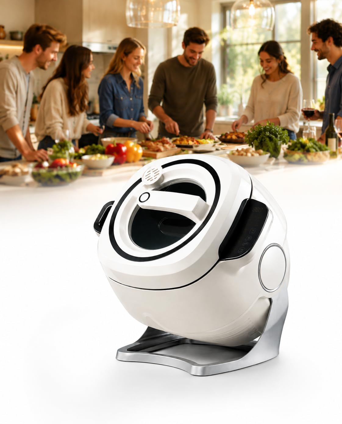 forplubossmmp, Robot da cucina compatto, 6 l, 2000 w, Nero