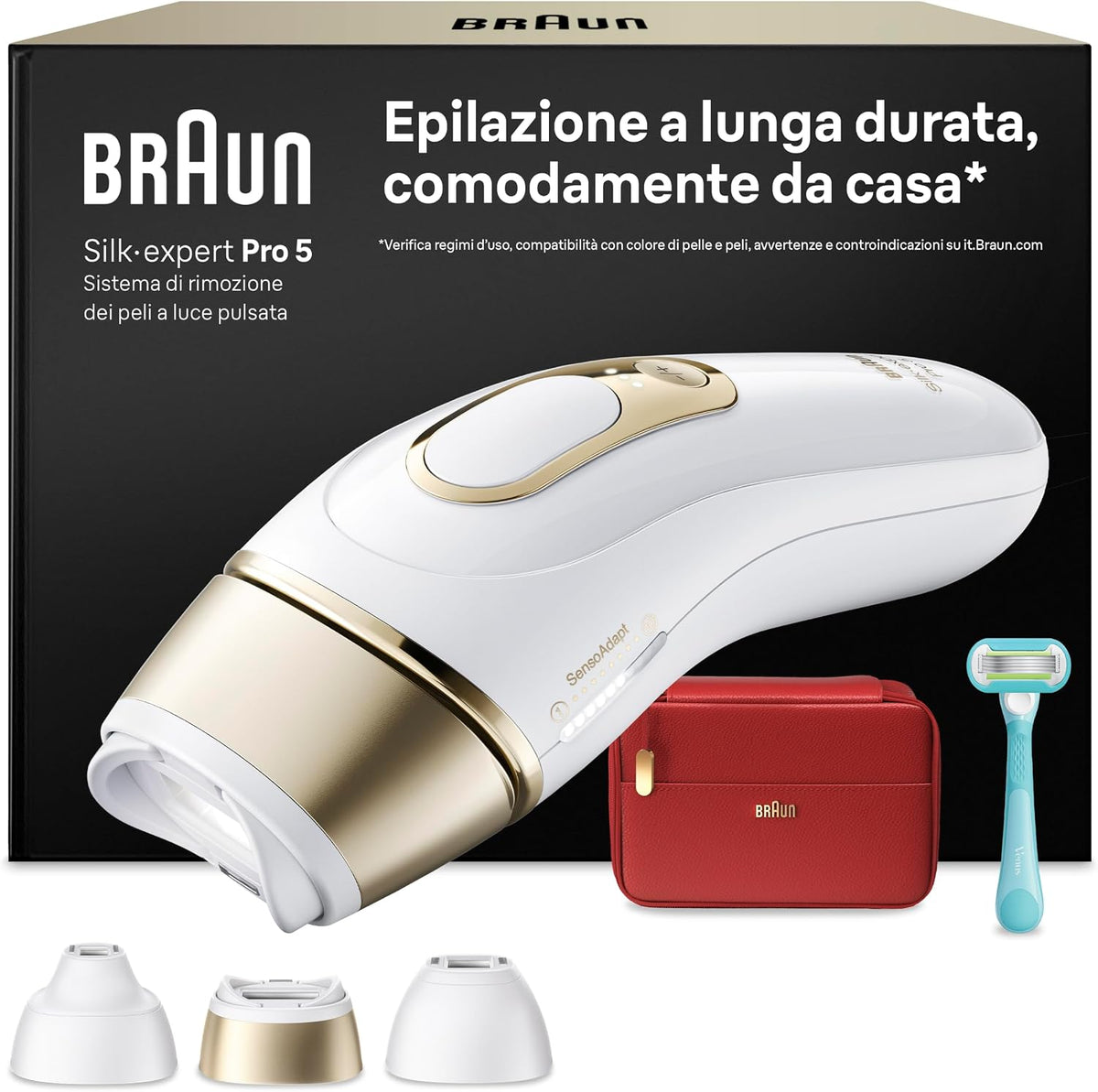 Braun, Epilatori a luce pulsata, PL5321, 115 M, 7 M, Marrone/Oro