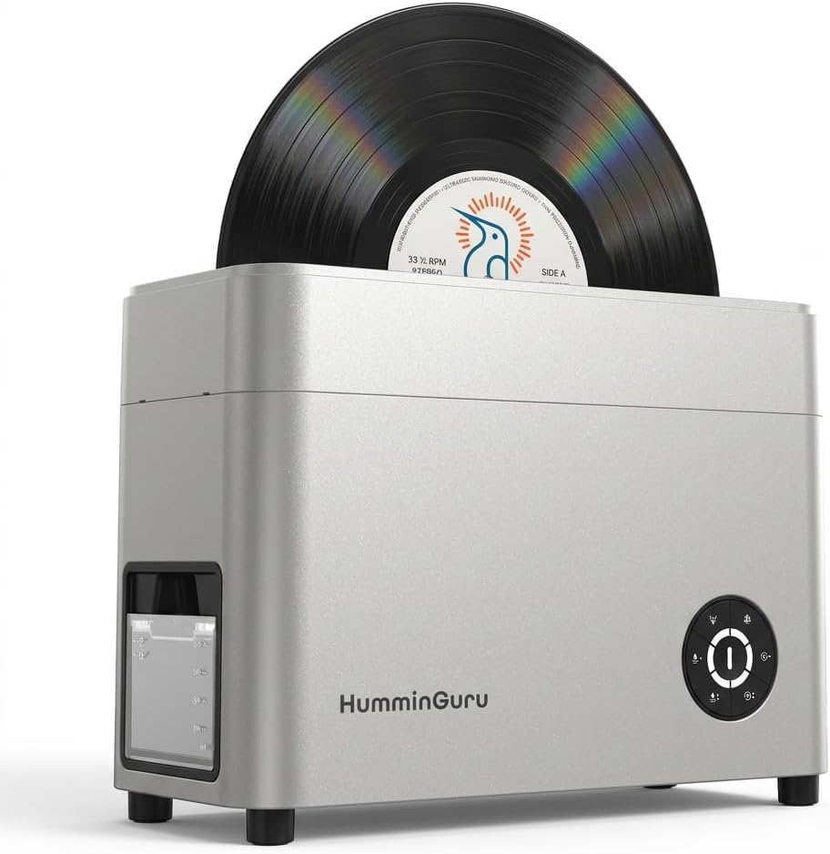 HumminGuru, Pulitori disco, 12 Pollici, 350 ml, 10 mm, Argento, acciaio inox, timer, protezione dal surriscaldamento