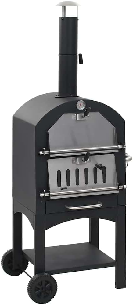 Forno per pizza, Ziaphsol, 50 x 36,5 cm, Argento, acciaio verniciato a polvere, vano contenitore