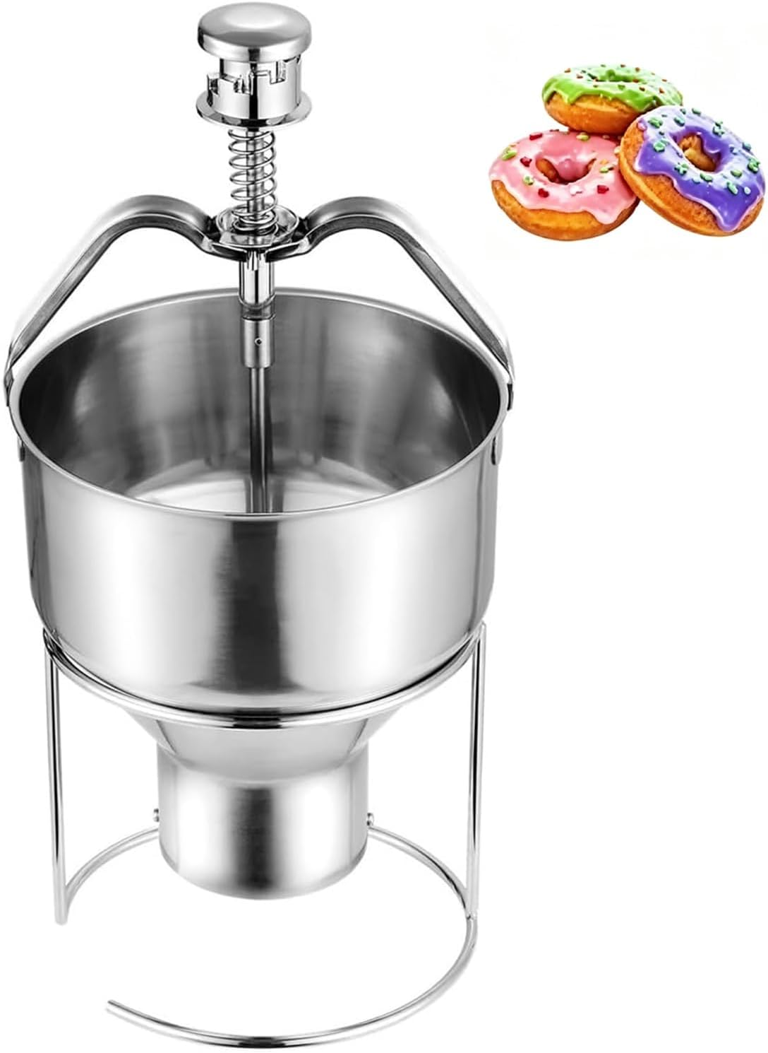 JINTVO, Macchine per ciambelle, 2,4 Litri, 30 mm, 0,95 kg, Nero, acciaio inox