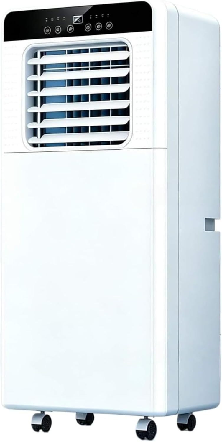 LONGCAO, Condizionatore portatile, 52 dB, 9000 BTU, 23 m, Bianco, illuminazione LED, telecomando, timer, spegnimento automatico