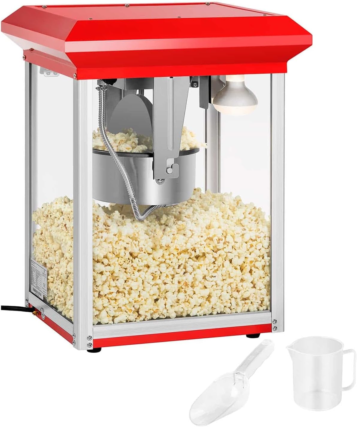 Royal Catering, Popcorn, 37,5 x 45,6 x 59 cm, 1300 W, 5 kg, Rosso, vano contenitore