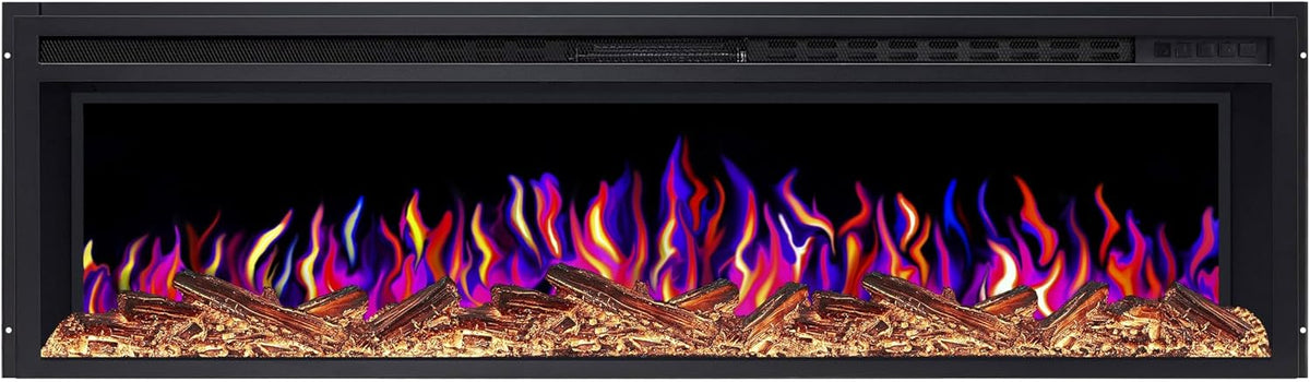 Camino elettrico, AF58, ArtiFlame, 1600 W, 17 °C, illuminazione LED, telecomando, timer, spegnimento automatico, protezione dal surriscaldamento