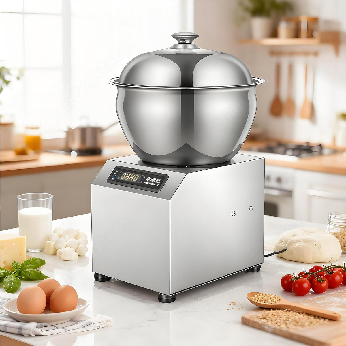 QianCruxtacy, Impastatrice planetaria, 5 kg, 40 giri/min, 550 W, Nero, acciaio inox, timer