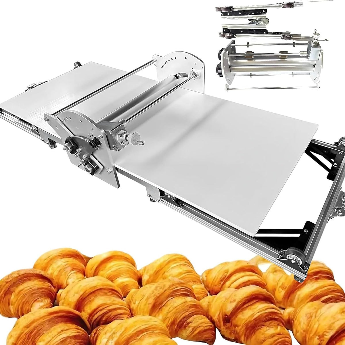 LJCSSD, Macchine per la pasta elettriche, 1000 × 450 mm, 220 V, 60 W, Argento, acciaio inox, struttura pieghevole
