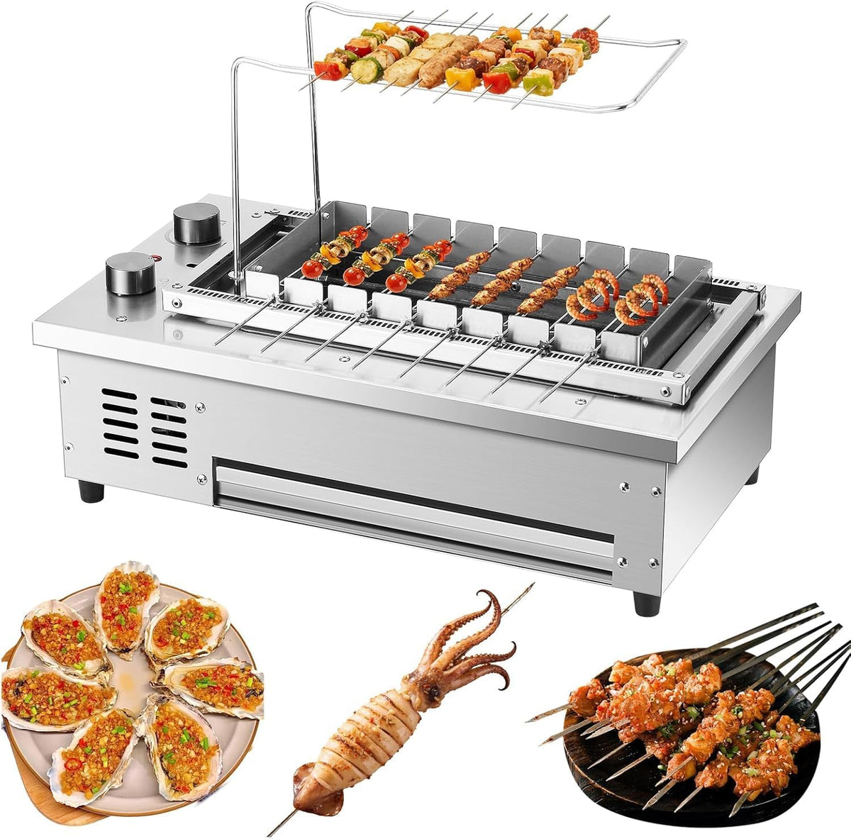 Forno elettrico, 3400 W, 3 cm, Nero/Argento, acciaio inox