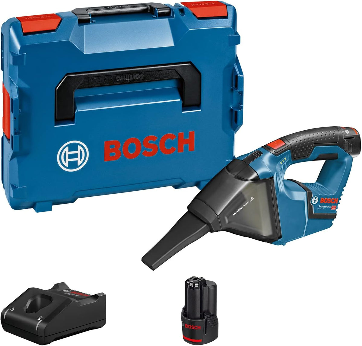 Bosch Professional, Aspirapolvere, 12 V, 0.35 L, 3.0 Ah, Nero, vano contenitore
