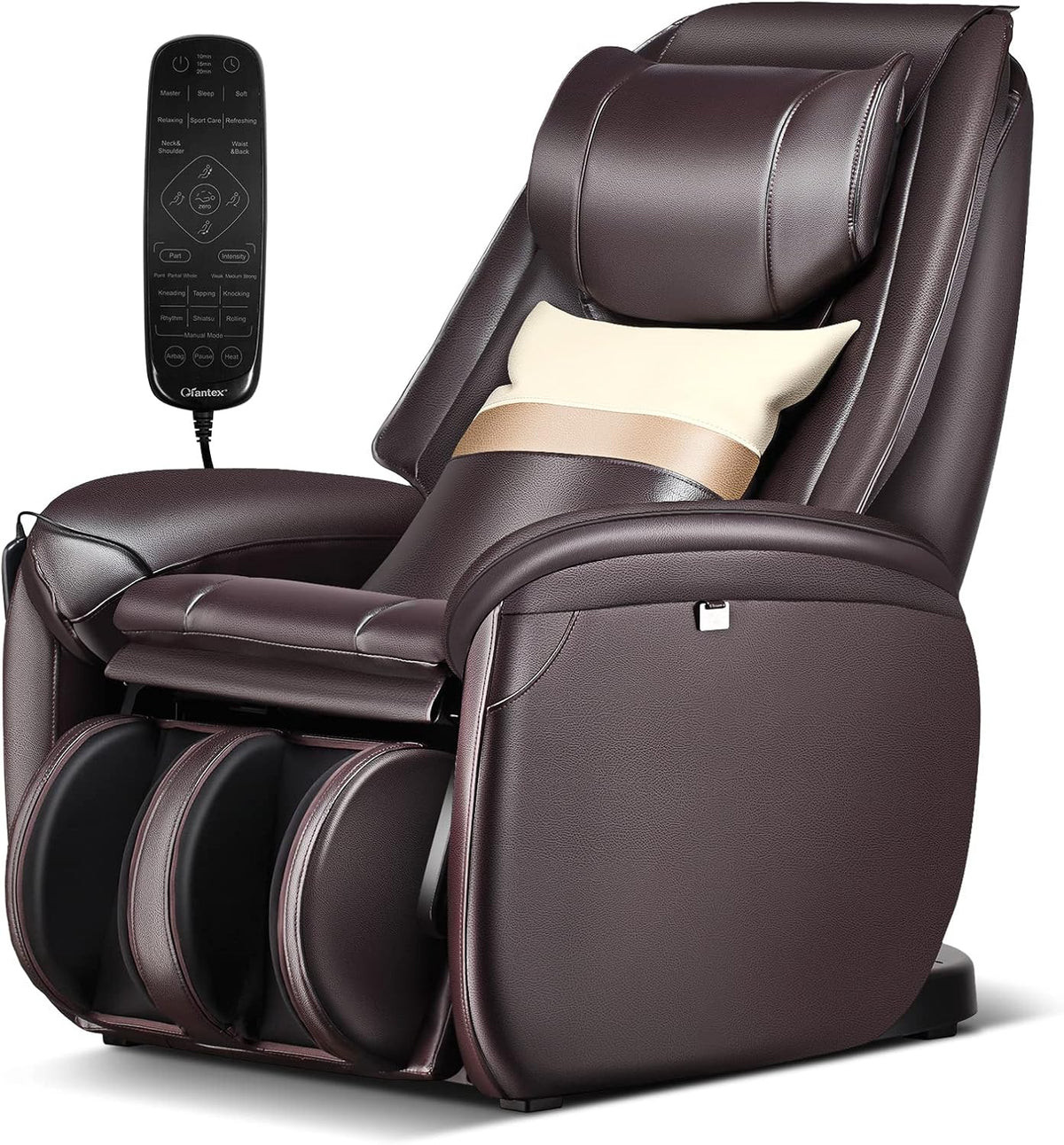 Poltrona relax, RELAX4LIFE, 115 x 75 x 106 cm, 240 V, 70 W, Marrone, telecomando, timer