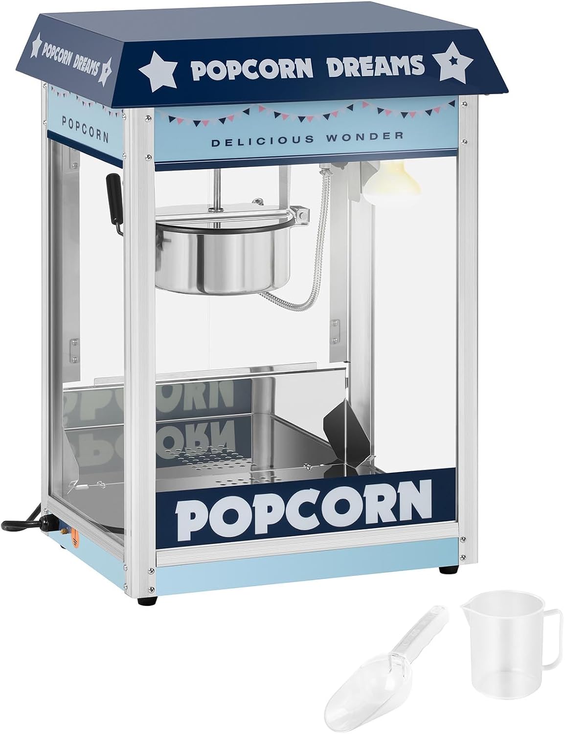 Royal Catering, Macchine per Pop-corn, 1.500 W, 5 kg, 34.5 x 52 cm, Blu