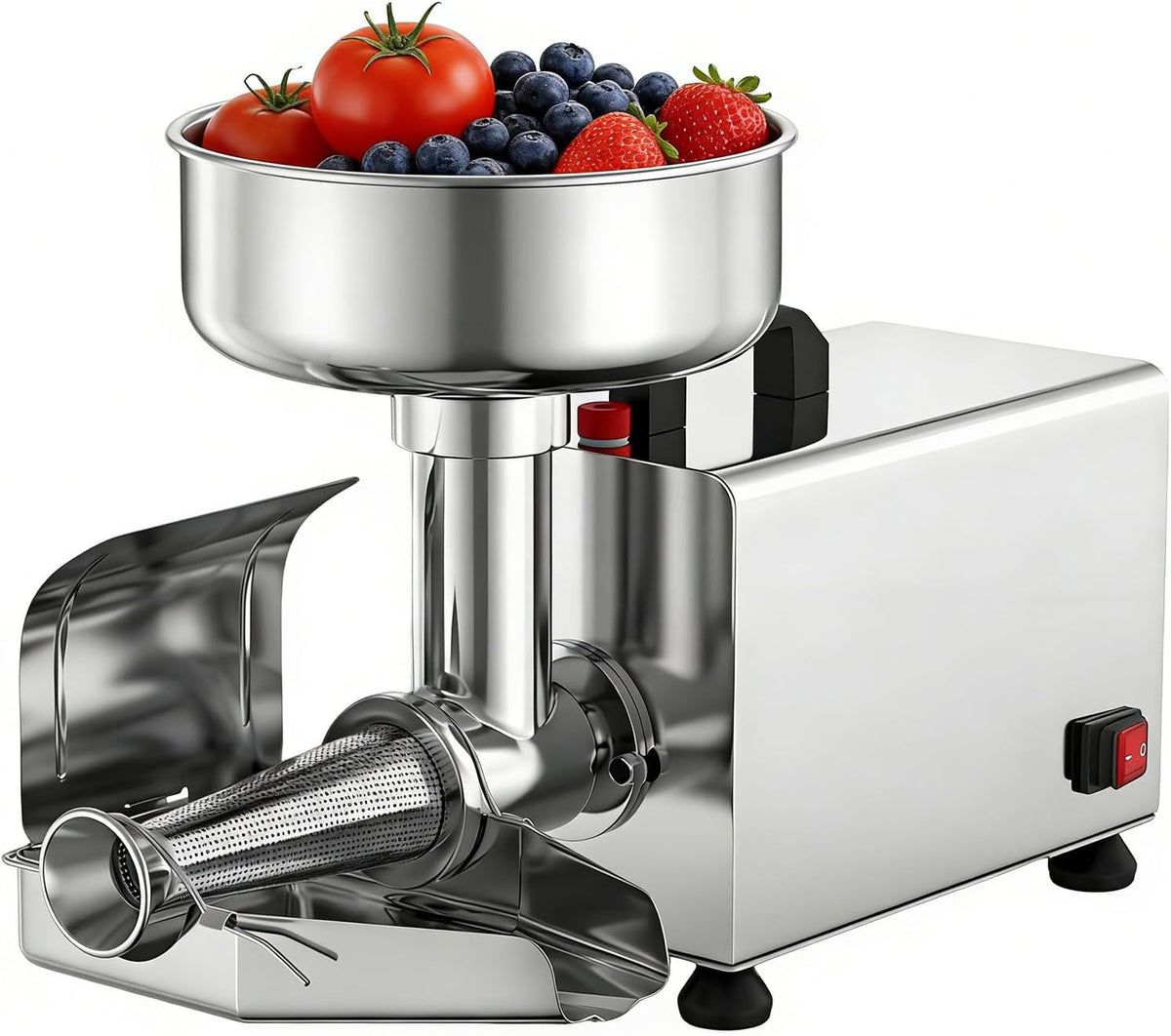 WDDBFL, Estrattori succo doppio albero masticatori, 450 W, 8,5 pollici, 110 V, Argento, acciaio inox
