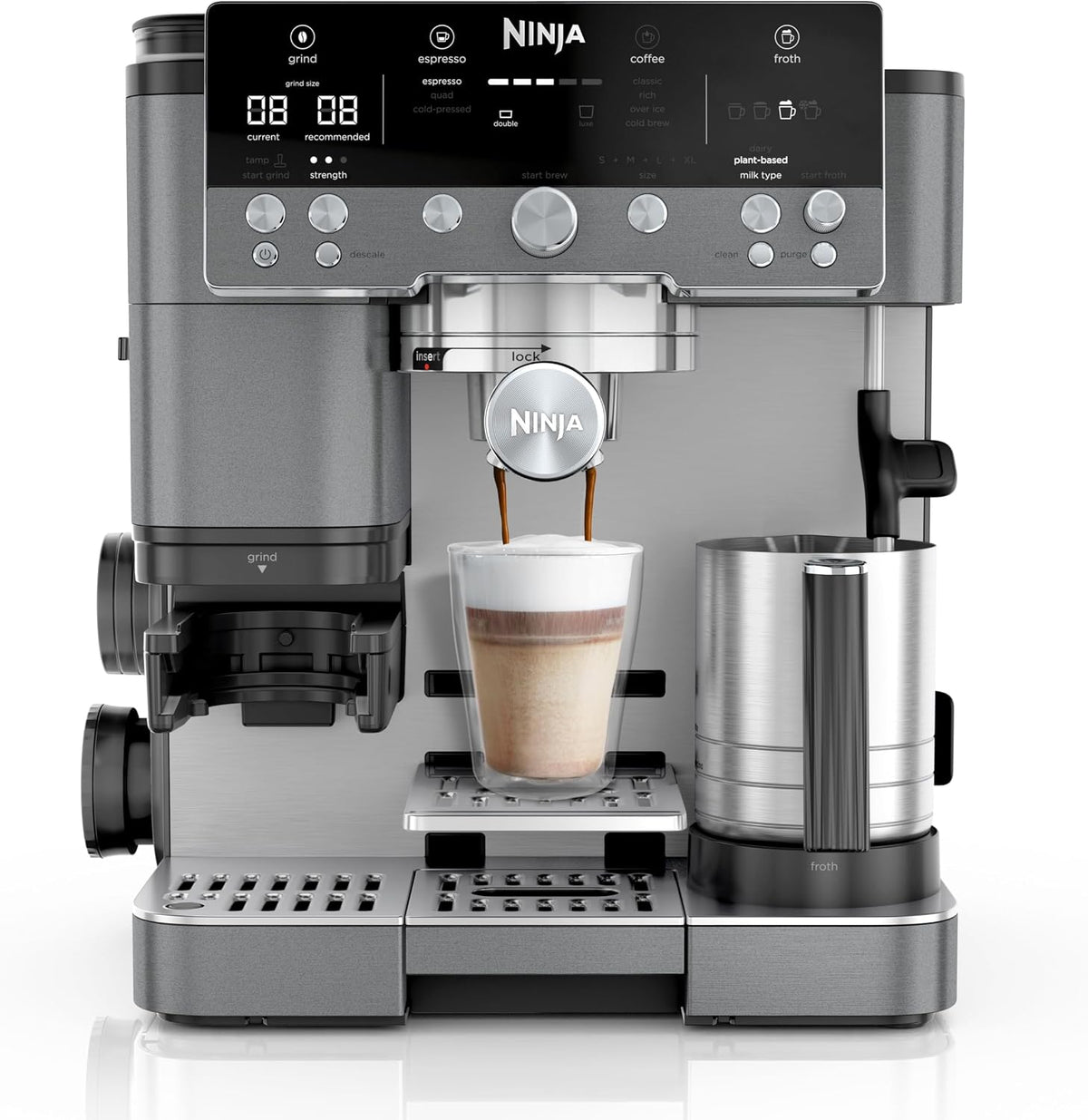 Ninja, Macchina da caffè, 34,4 cm, 17 kg, Grigio
