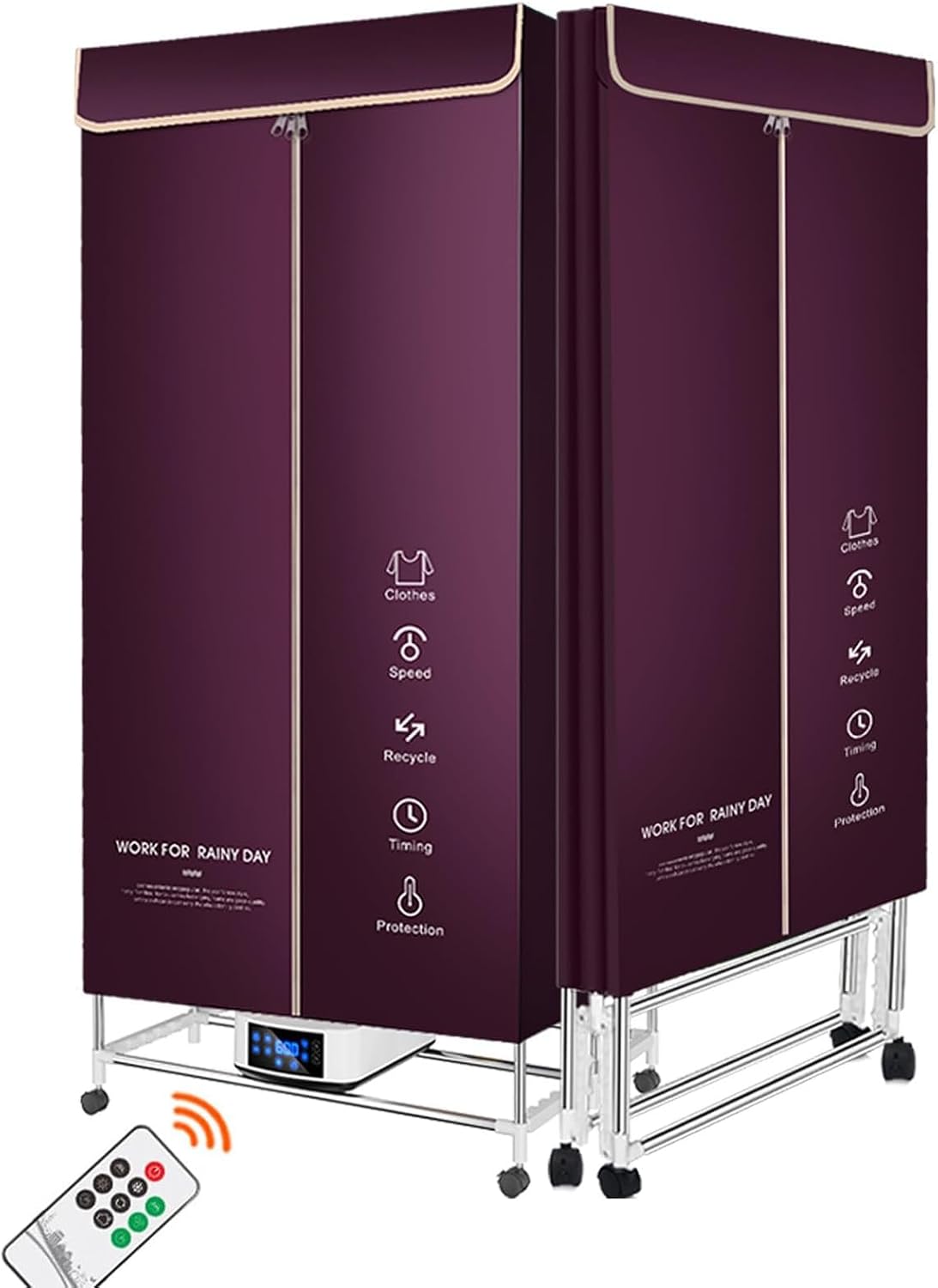 Armadio, qodxcrfv, 2200 W, Bianco, acciaio inox, timer, protezione dal surriscaldamento