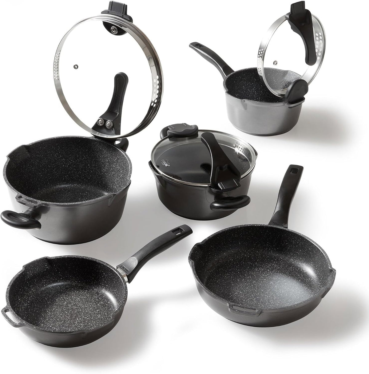STONELINE, Set, 180 °C, Nero, alluminio