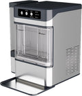 PweKzxt, Macchina per cubetti di ghiaccio, 17 kg, 3 L, 470 mm, Argento, acciaio inox, autopulizia