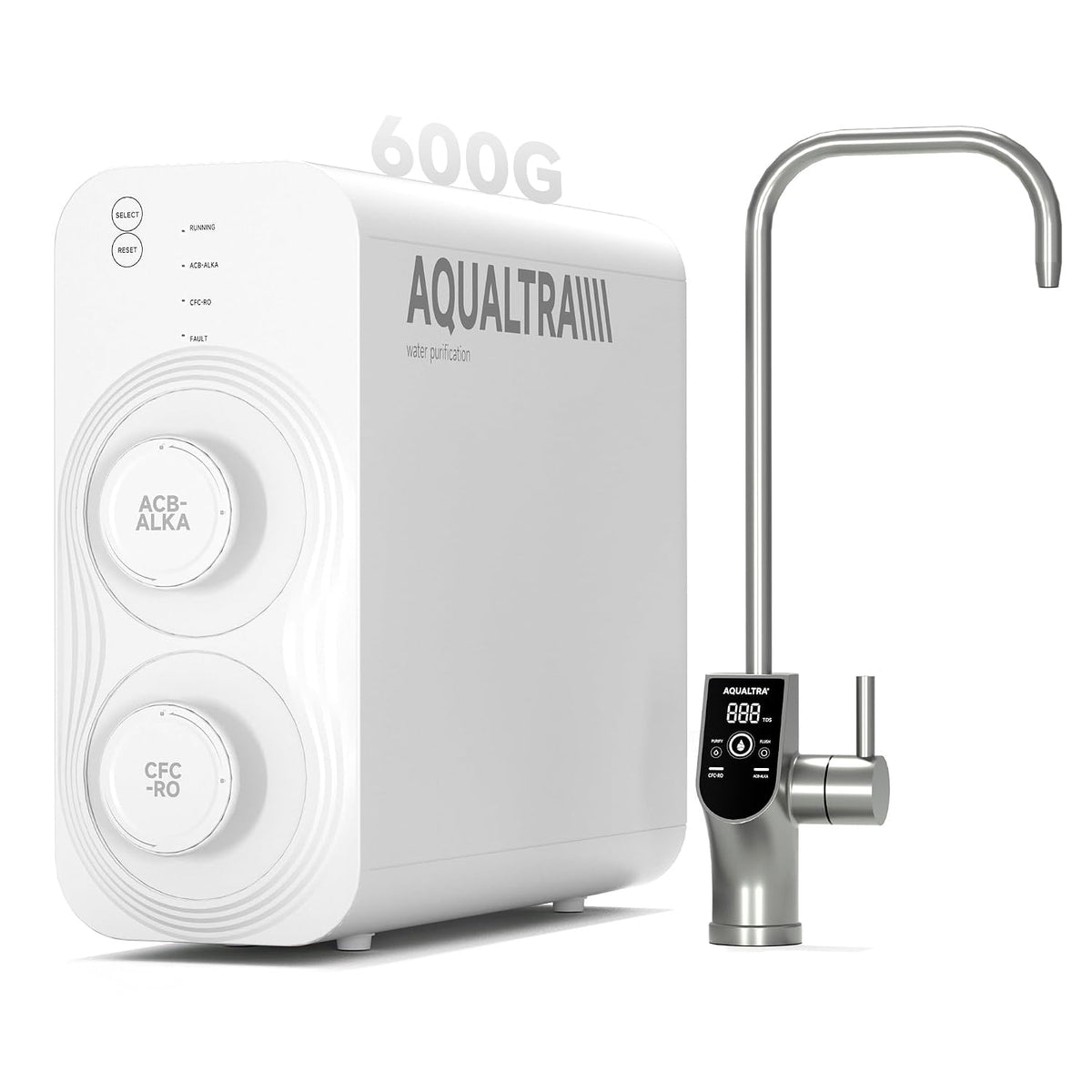 AQUALTRA, Filtri sottotop, USF-AR-600, Nero, illuminazione LED