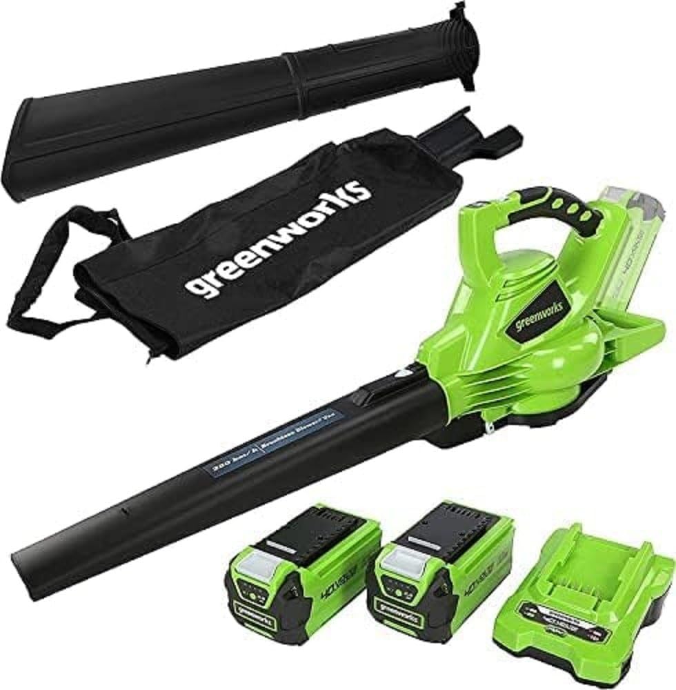 Greenworks, Soffiatori per foglie, G40LT33, 40 V, 33 cm, 2 Ah, Nero